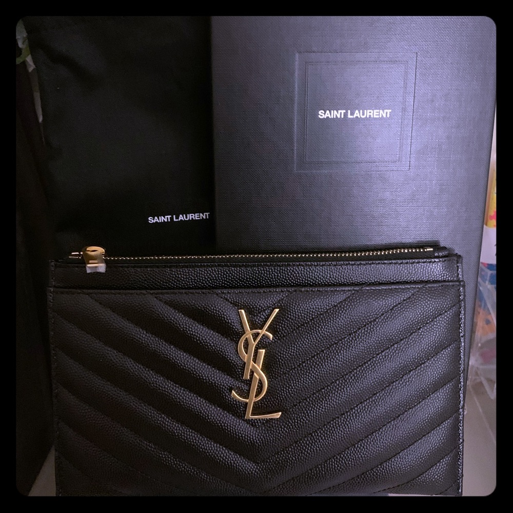 YSL Pouch Monogramme Grain De Poudre Tech